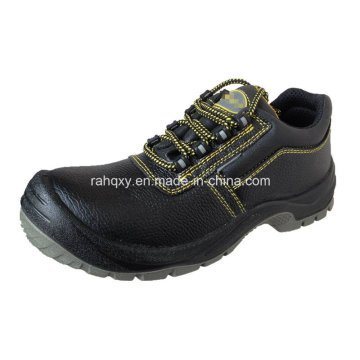 Corte de cuero en relieve Split seguridad zapatos bajo tobillo (HQ03054)